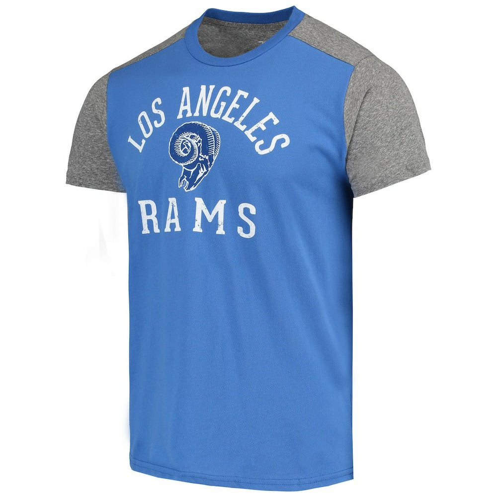 Los Angeles Rams Majestic Threads Gridiron Classics Field Goal Slub T-Shirt - Royal/Heathered Gray - NFL