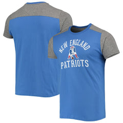 New England Patriots Majestic Threads Gridiron Classics Field Goal Slub T-Shirt - Royal/Heathered Gray - NFL