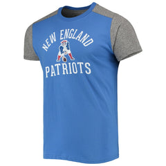 New England Patriots Majestic Threads Gridiron Classics Field Goal Slub T-Shirt - Royal/Heathered Gray - NFL
