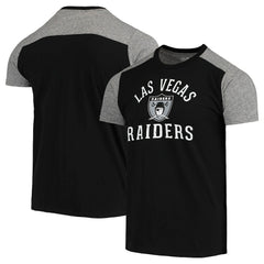 Las Vegas Raiders Majestic Threads Gridiron Classics Field Goal Slub T-Shirt - Black/Heathered Gray - NFL