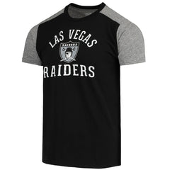 Las Vegas Raiders Majestic Threads Gridiron Classics Field Goal Slub T-Shirt - Black/Heathered Gray - NFL