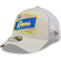 Los Angeles Rams New Era Happy Camper A-Frame Trucker 9FORTY Snapback Hat - Khaki/White - NFL