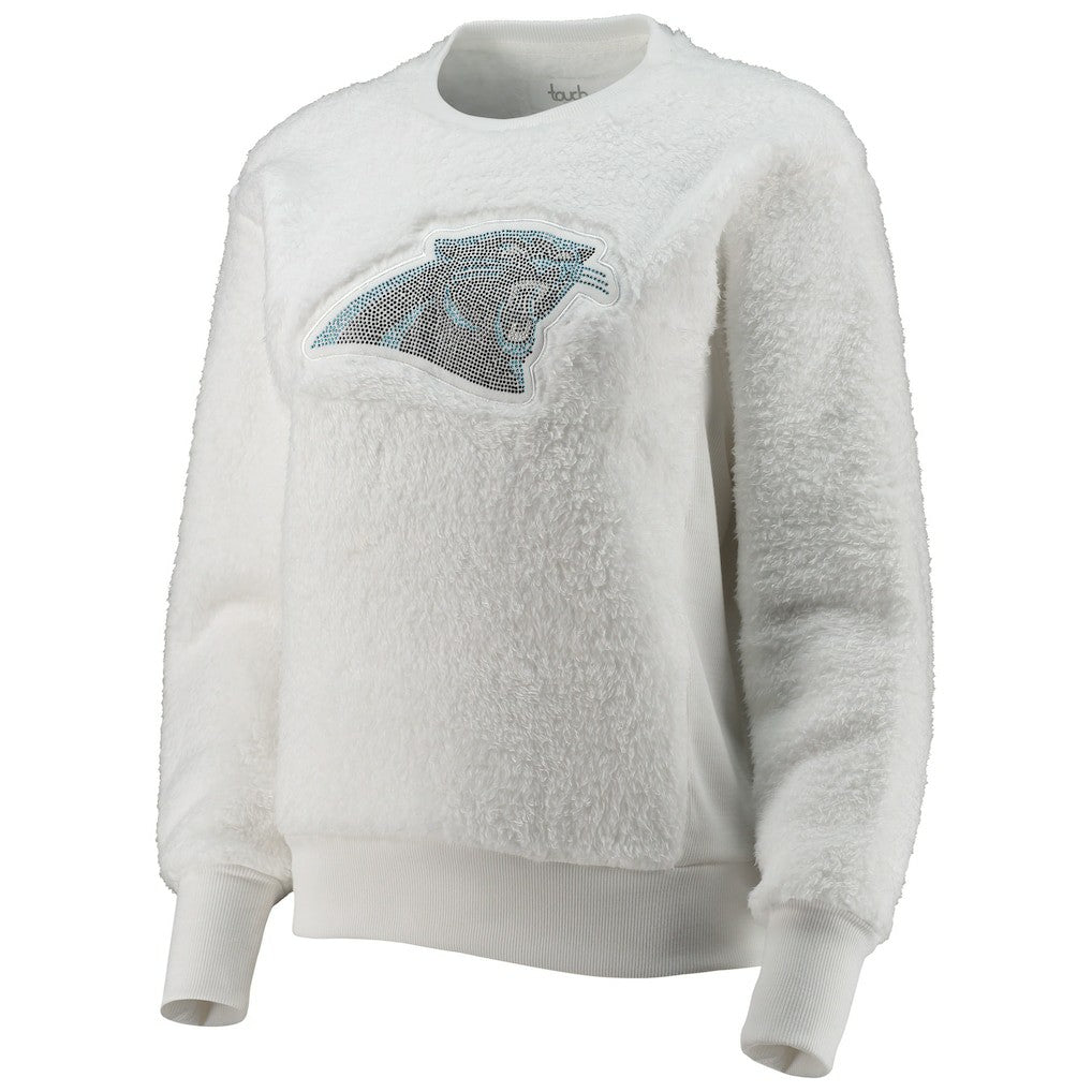 Carolina Panthers Touch Women's Milestone Tracker Pullover Sweatshirt - White - NFL