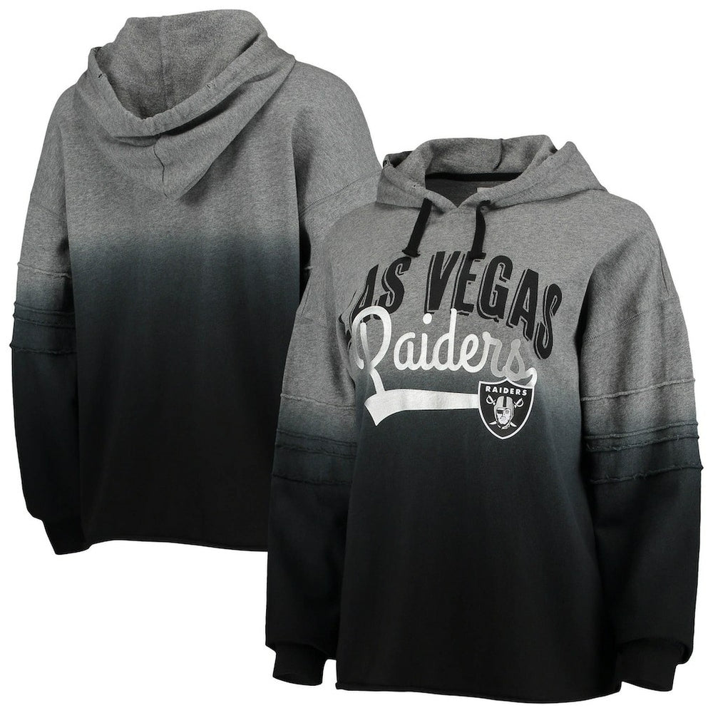 Las Vegas Raiders Touch Women's Superstar Dip-Dye Pullover Hoodie - Heathered Gray/Black - NFL