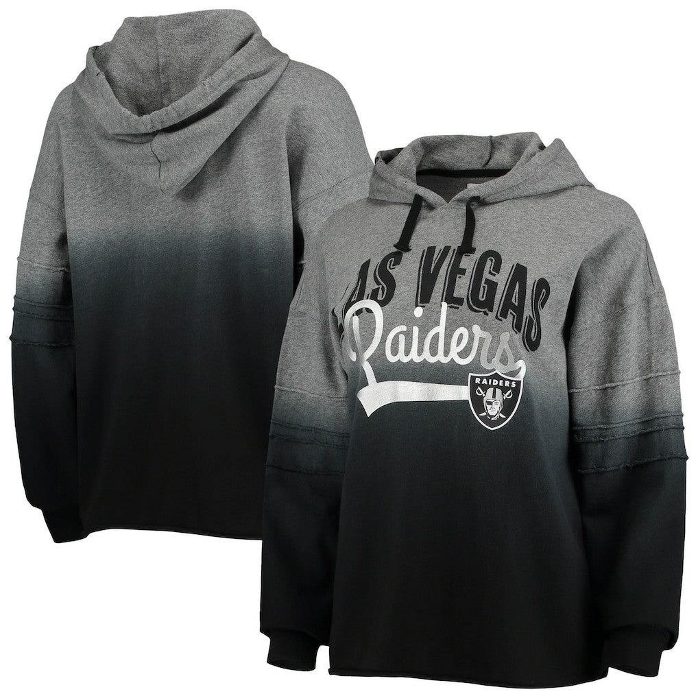 Las Vegas Raiders Touch Women's Superstar Dip-Dye Pullover Hoodie - Heathered Gray/Black - NFL