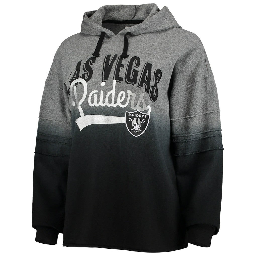 Las Vegas Raiders Touch Women's Superstar Dip-Dye Pullover Hoodie - Heathered Gray/Black - NFL