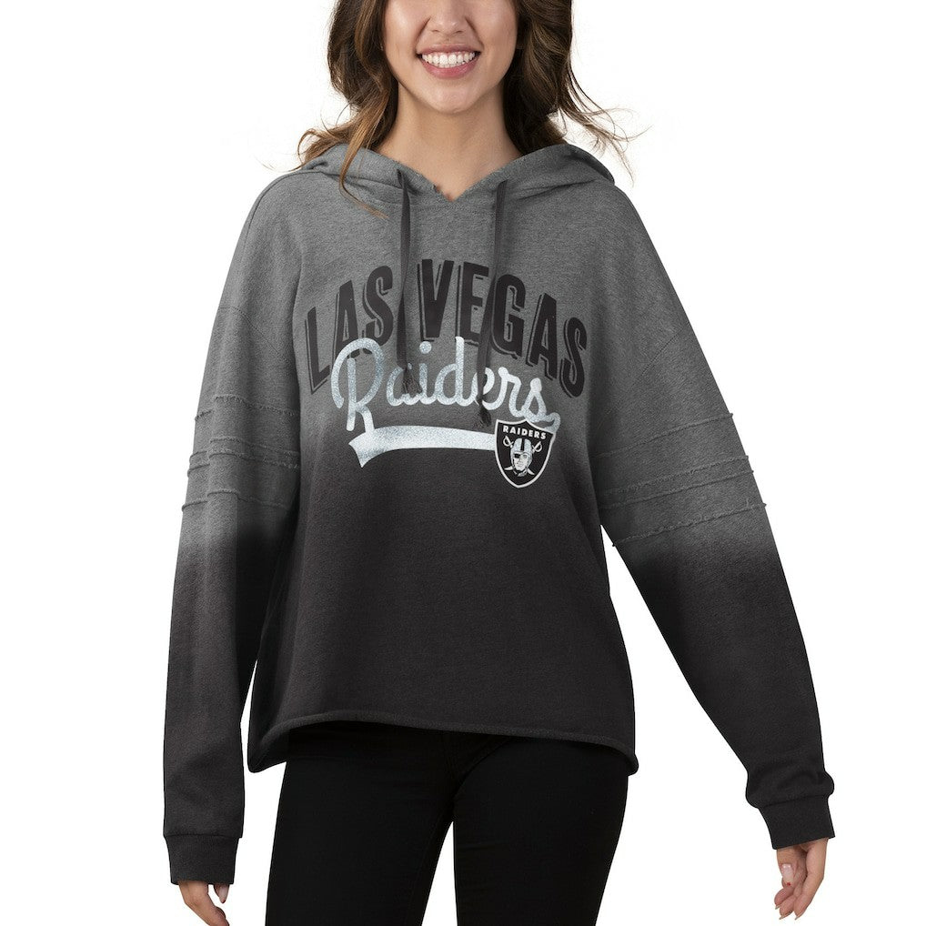 Las Vegas Raiders Touch Women's Superstar Dip-Dye Pullover Hoodie - Heathered Gray/Black - NFL