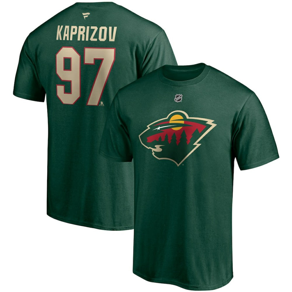 Kirill Kaprizov Minnesota Wild Fanatics Authentic Stack Name & Number T-Shirt - Green | Fanatics Clearance