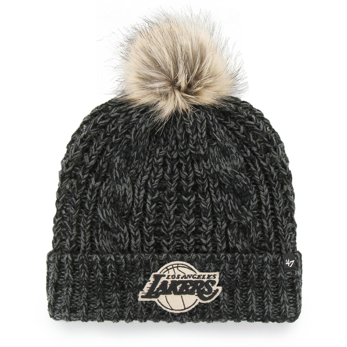 47 brand Los Angeles Lakers '47 Women's Meeko Cuffed Knit Hat with Pom Black