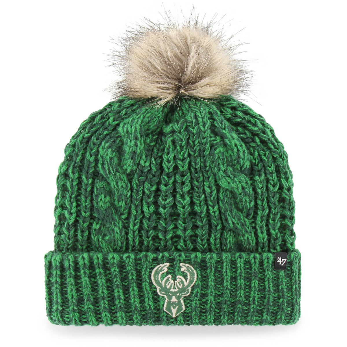 47 brand Milwaukee Bucks '47 Women's Meeko Cuffed Knit Hat with Pom Hunter Green