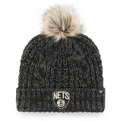47 brand Brooklyn Nets '47 Women's Meeko Cuffed Knit Hat with Pom Black