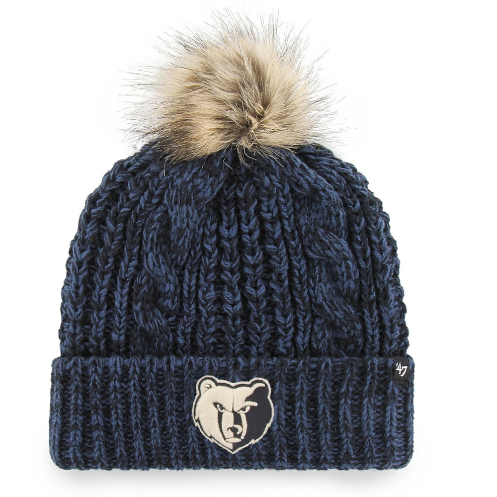 47 brand Memphis Grizzlies '47 Women's Meeko Cuffed Knit Hat with Pom Navy