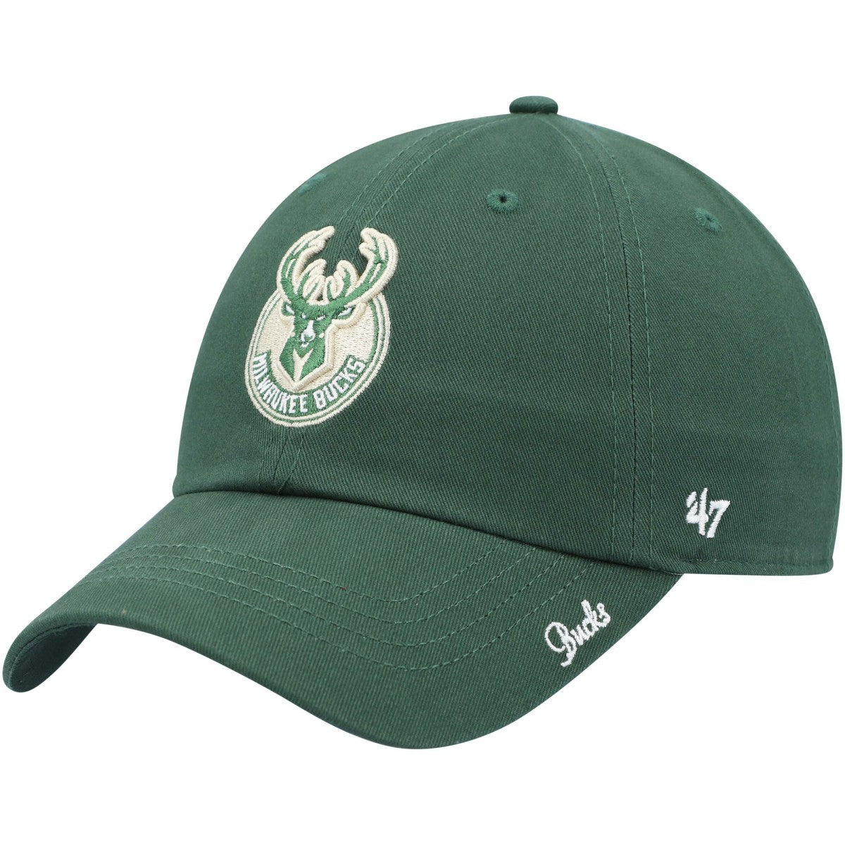 47 brand Milwaukee Bucks '47 Women's Miata Clean Up Logo Adjustable Hat Hunter Green