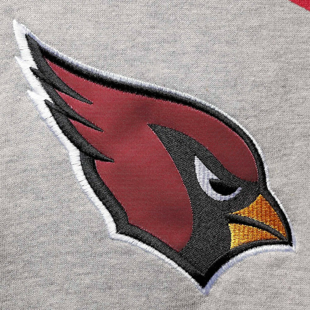 Arizona Cardinals Starter Home Run Raglan Pullover Hoodie - Heathered Gray/Cardinal - NFL