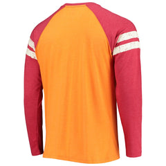 Tampa Bay Buccaneers Starter Throwback League Raglan Long Sleeve Tri-Blend T-Shirt - Orange/Red - NFL
