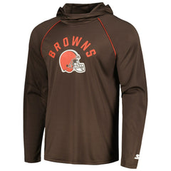 Cleveland Browns Starter Raglan Long Sleeve Hoodie T-Shirt - Brown - NFL