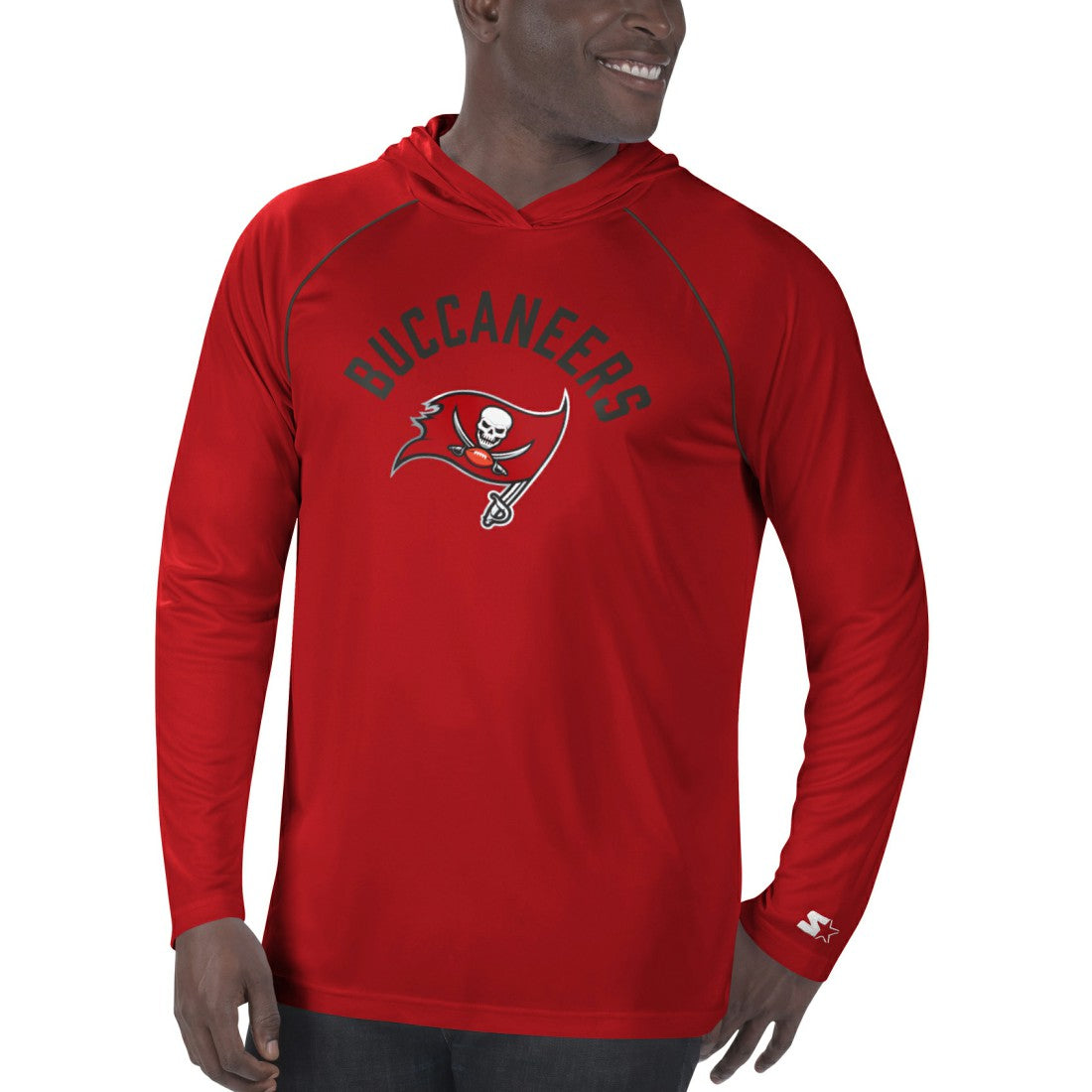 Tampa Bay Buccaneers Starter Raglan Long Sleeve Hoodie T-Shirt - Red - NFL