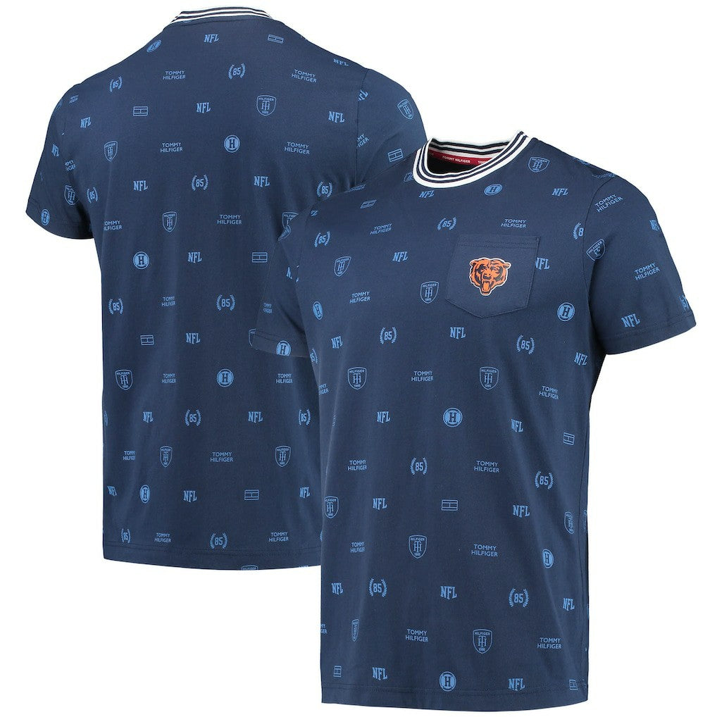 Chicago Bears Tommy Hilfiger Essential Pocket T-Shirt - Navy - NFL