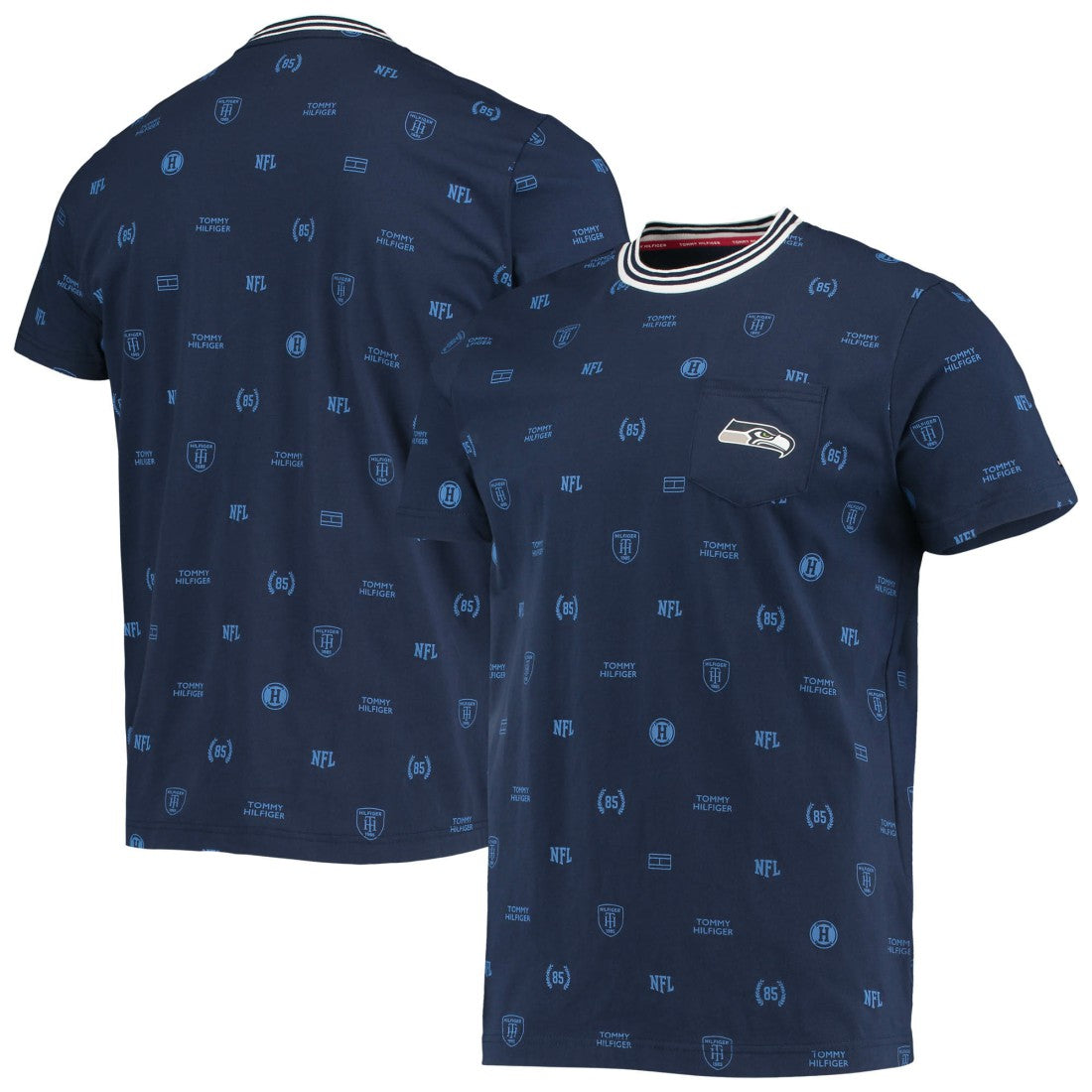 Seattle Seahawks Tommy Hilfiger Essential Pocket T-Shirt - College Navy - NFL