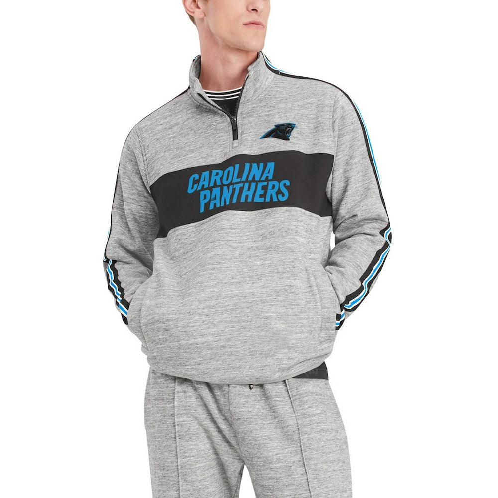 Carolina Panthers Tommy Hilfiger Mario Quarter-Zip Jacket - Heathered Gray - NFL