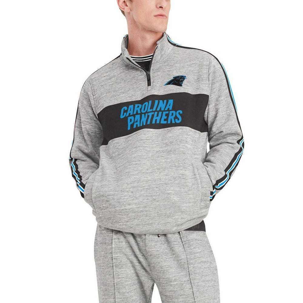 Carolina Panthers Tommy Hilfiger Mario Quarter-Zip Jacket - Heathered Gray - NFL