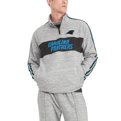 Carolina Panthers Tommy Hilfiger Mario Quarter-Zip Jacket - Heathered Gray - NFL
