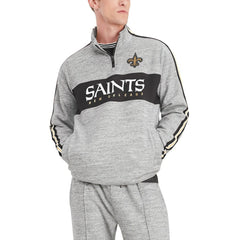 New Orleans Saints Tommy Hilfiger Mario Quarter-Zip Jacket - Heathered Gray - NFL