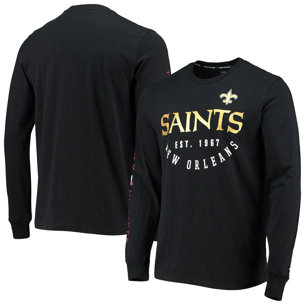 New Orleans Saints Tommy Hilfiger Peter Long Sleeve T-Shirt - Black - NFL
