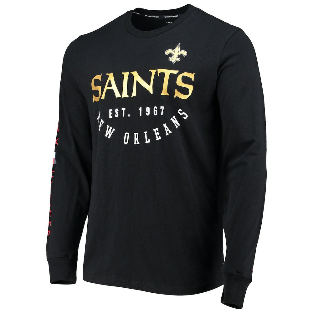 New Orleans Saints Tommy Hilfiger Peter Long Sleeve T-Shirt - Black - NFL