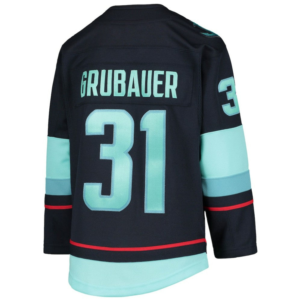 Philipp Grubauer Seattle Kraken Youth Home Premier Player Jersey - Deep Sea Blue | NHL on sale