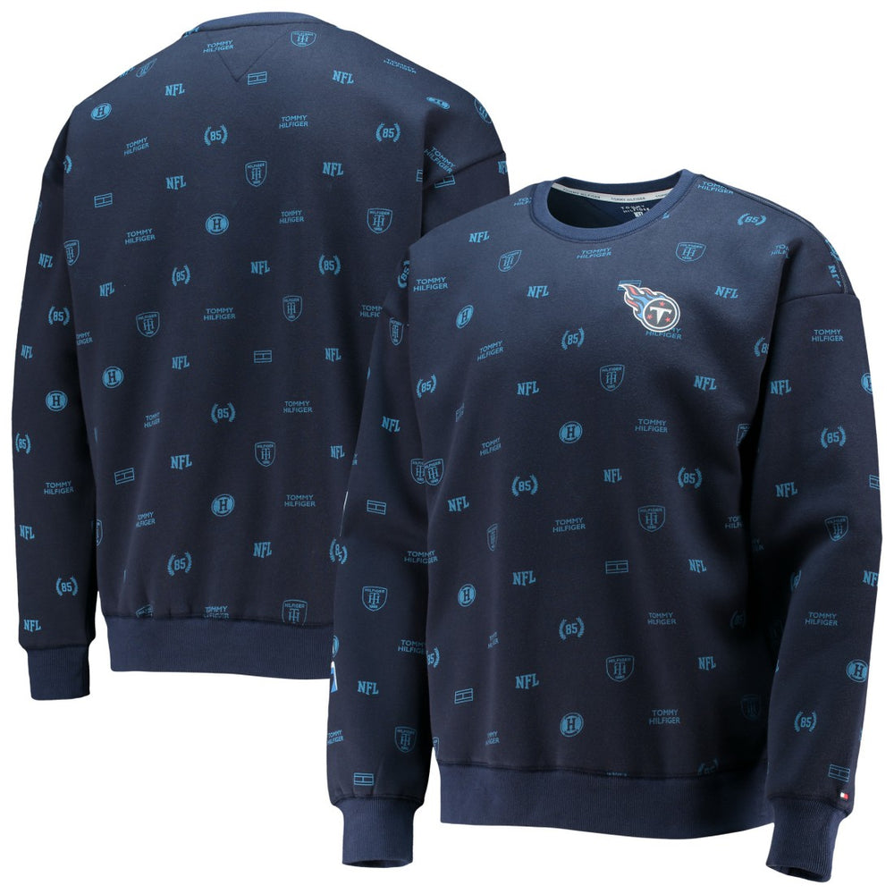 Tennessee Titans Tommy Hilfiger Reid Graphic Pullover Sweatshirt - Navy - NFL