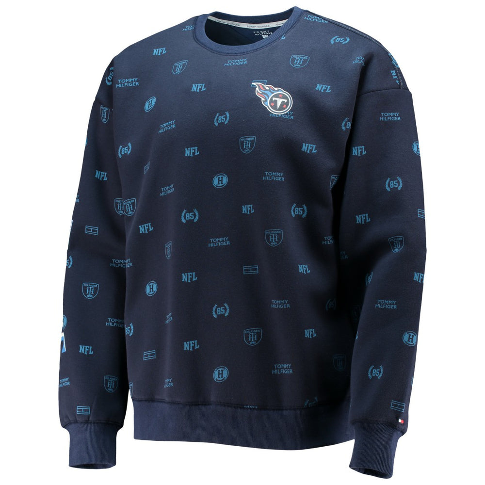 Tennessee Titans Tommy Hilfiger Reid Graphic Pullover Sweatshirt - Navy - NFL