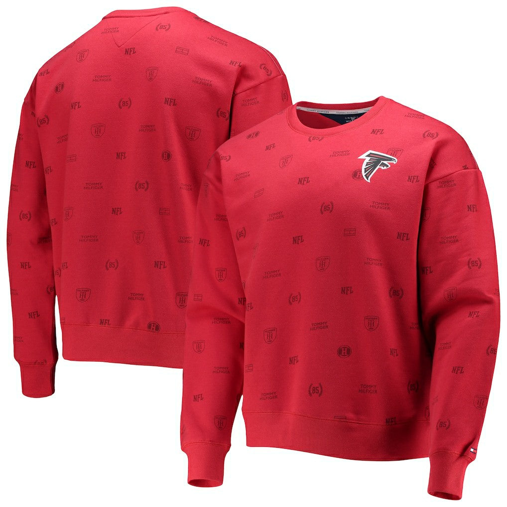 Atlanta Falcons Tommy Hilfiger Reid Graphic Pullover Sweatshirt - Red - NFL