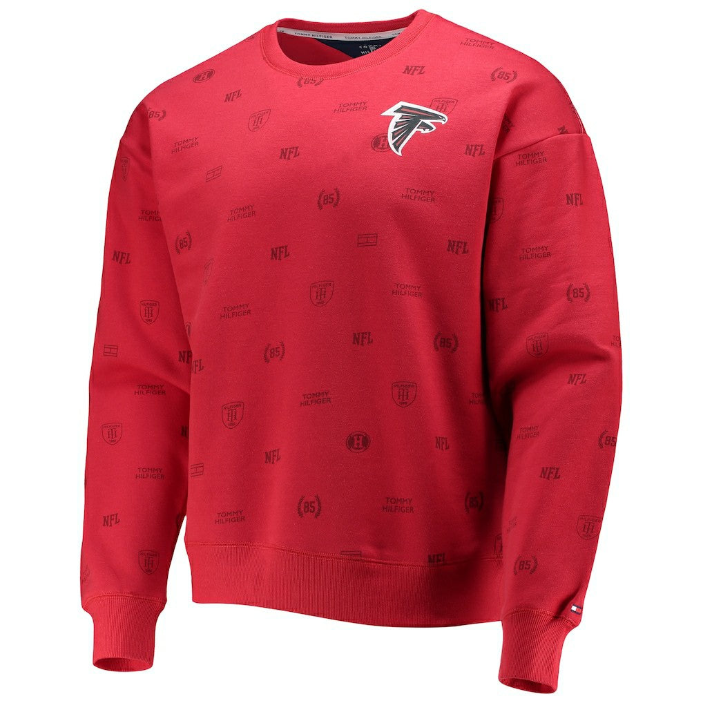 Atlanta Falcons Tommy Hilfiger Reid Graphic Pullover Sweatshirt - Red - NFL