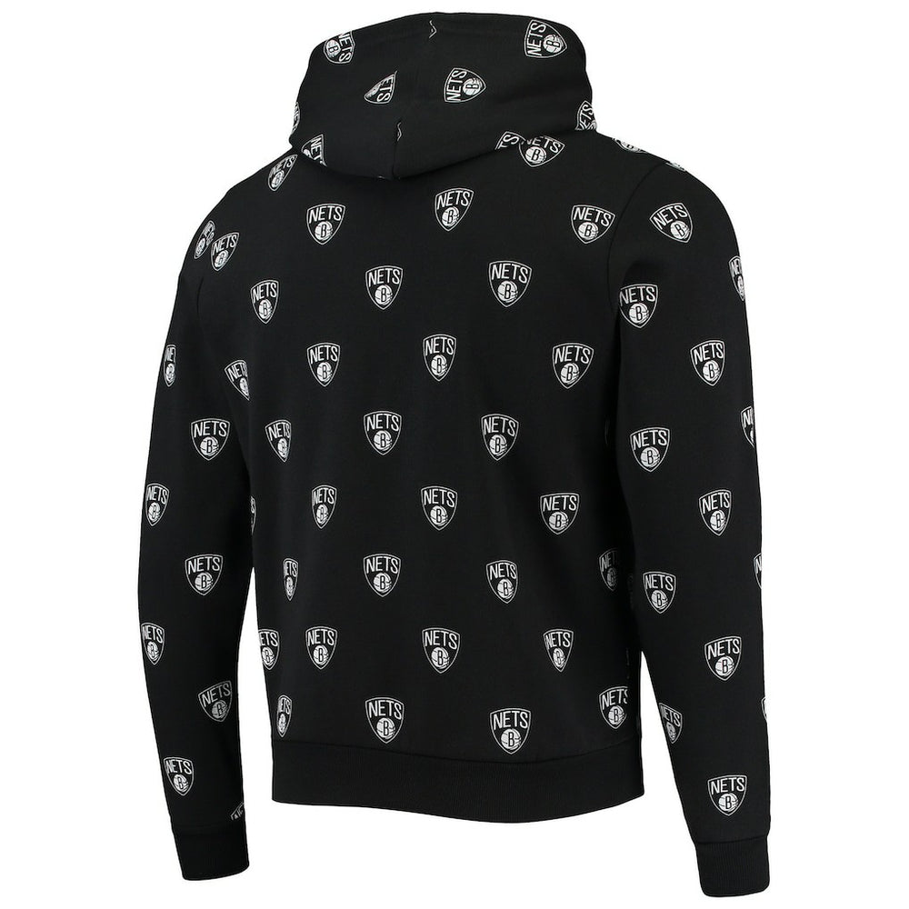 Brooklyn Nets The Wild Collective Unisex Allover Logo Pullover Hoodie Black