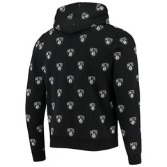 Brooklyn Nets The Wild Collective Unisex Allover Logo Pullover Hoodie Black