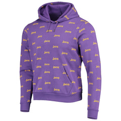 Los Angeles Lakers The Wild Collective Unisex Allover Logo Pullover Hoodie Purple