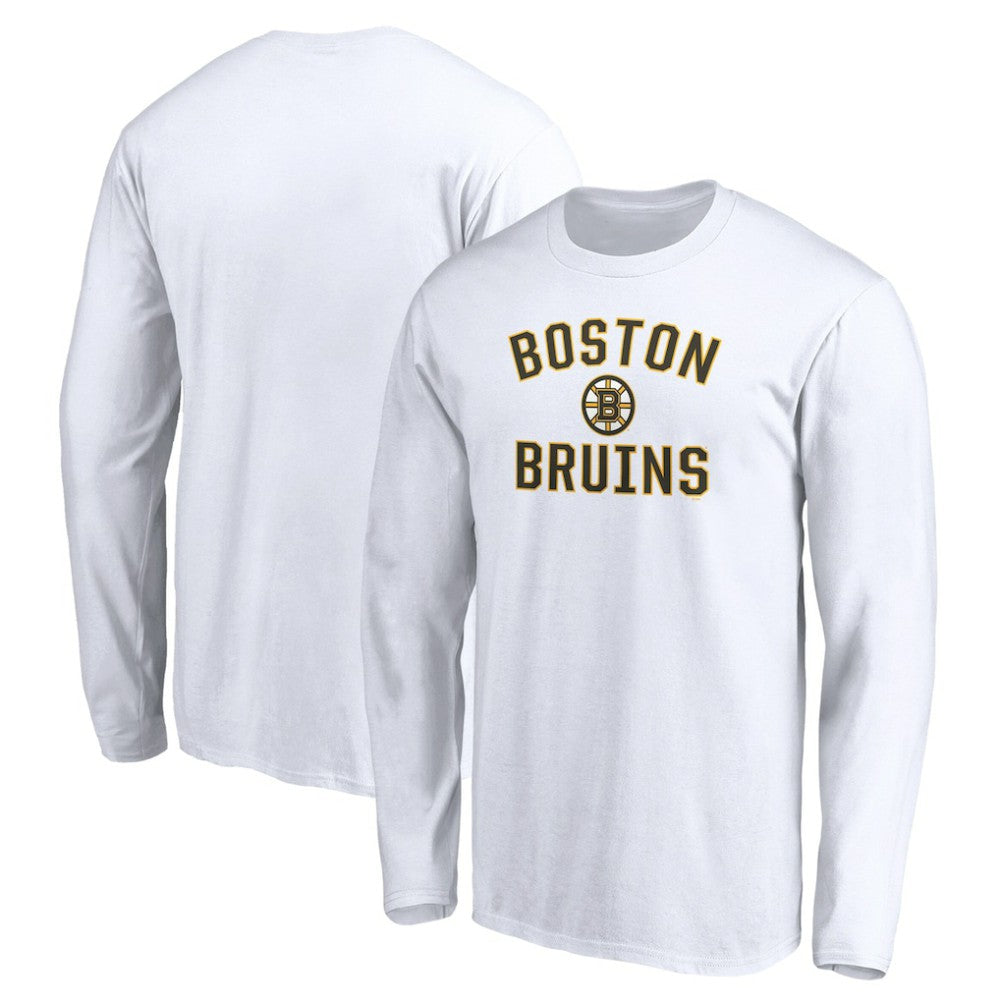 Boston Bruins Victory Arch Long Sleeve T-Shirt - White | NHL Clearance