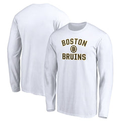 Boston Bruins Victory Arch Long Sleeve T-Shirt - White | NHL Clearance