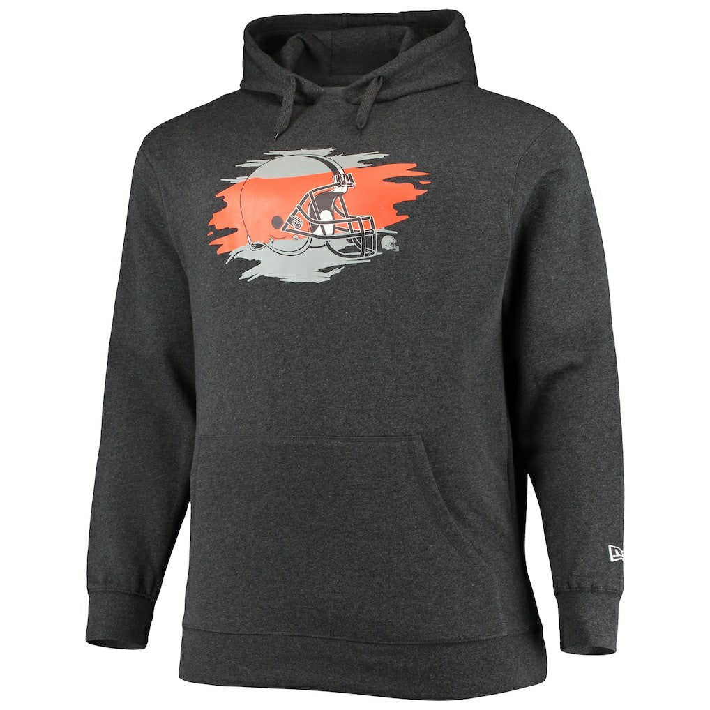 Cleveland Browns New Era Big & Tall Primary Logo Pullover Hoodie - Charcoal - NFL