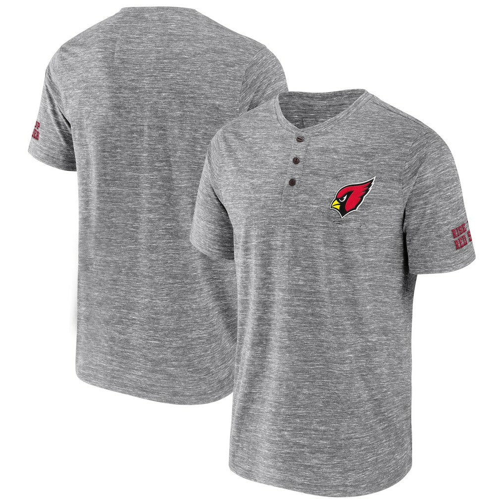 Arizona Cardinals NFL x Darius Rucker Collection Slub Henley T-Shirt - Heathered Gray - Fanatics