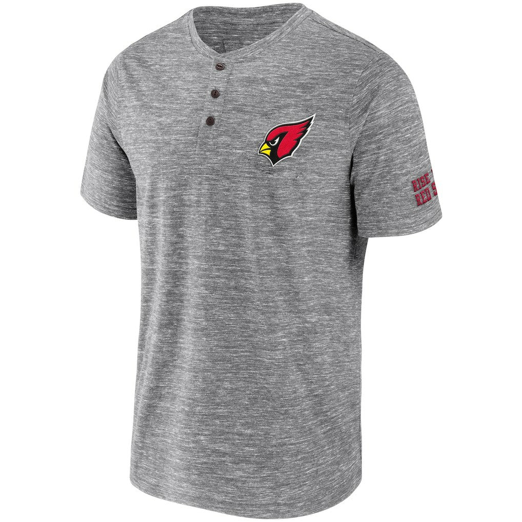 Arizona Cardinals NFL x Darius Rucker Collection Slub Henley T-Shirt - Heathered Gray - Fanatics
