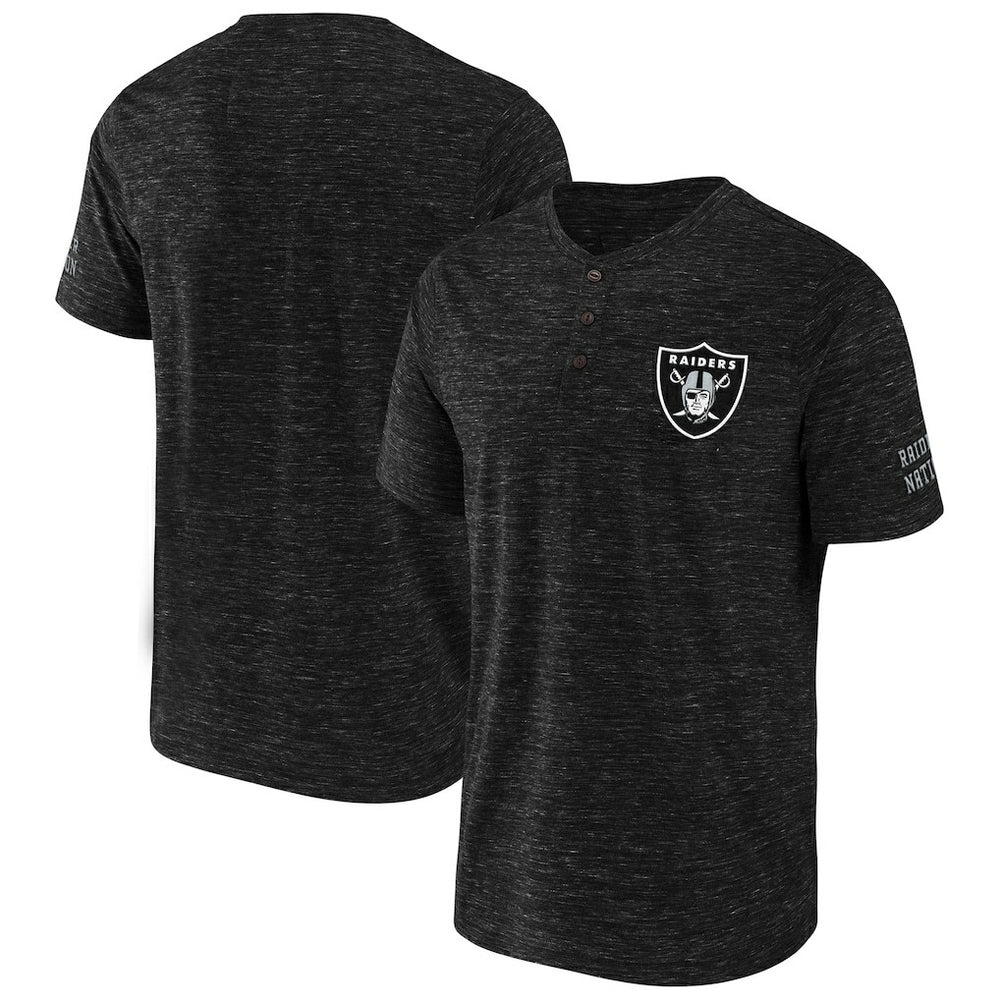 Las Vegas Raiders NFL x Darius Rucker Collection Slub Henley T-Shirt - Black - Fanatics