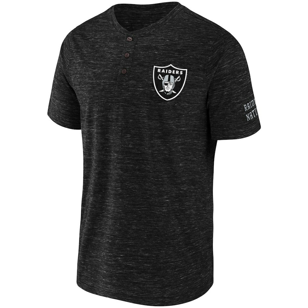 Las Vegas Raiders NFL x Darius Rucker Collection Slub Henley T-Shirt - Black - Fanatics