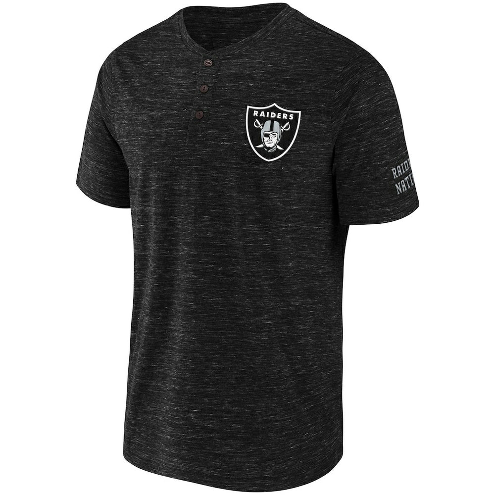 Las Vegas Raiders NFL x Darius Rucker Collection Slub Henley T-Shirt - Black - Fanatics