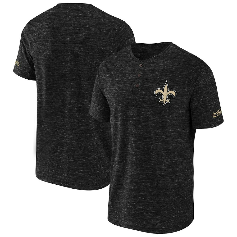 New Orleans Saints NFL x Darius Rucker Collection Slub Henley T-Shirt - Black - Fanatics