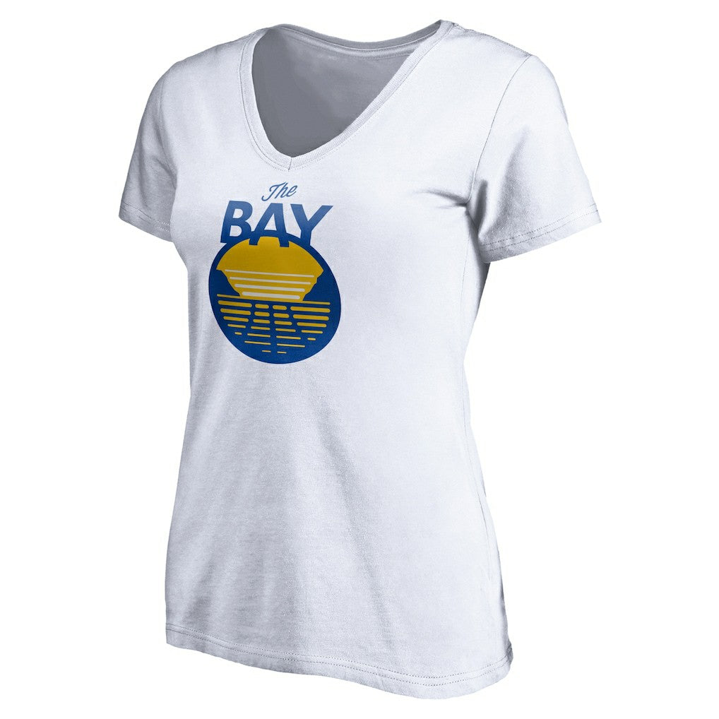 Golden State Warriors Women's The Bay Logo V-Neck T-Shirt White