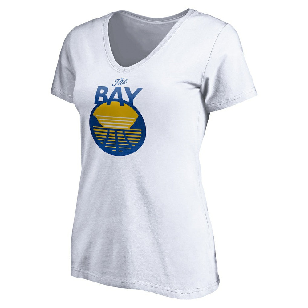 Golden State Warriors Women's The Bay Logo V-Neck T-Shirt White