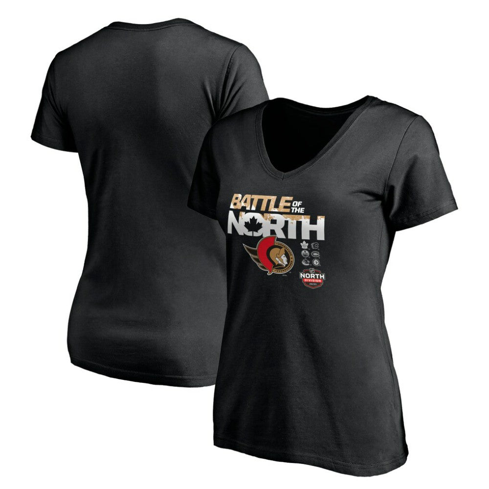 Ottawa Senators Women's Battle of the North V-Neck T-Shirt - Black | NHL sale