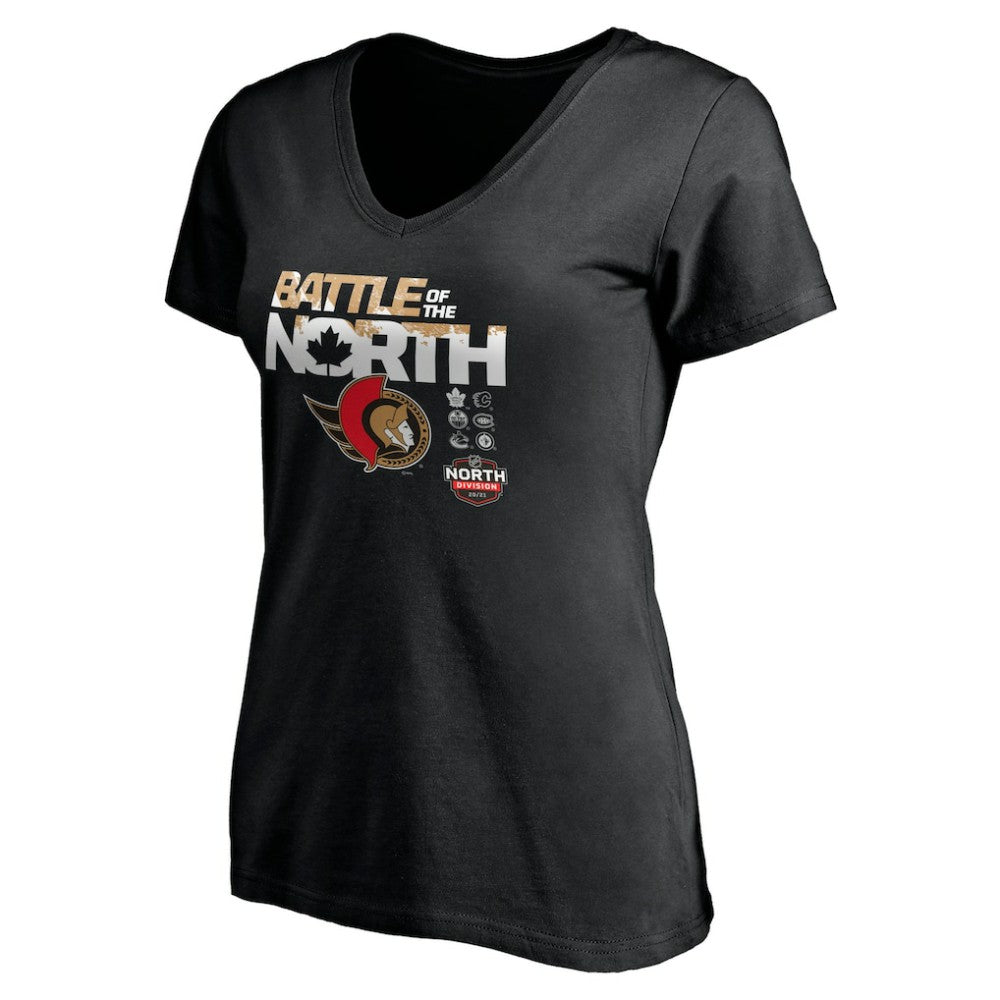 Ottawa Senators Women's Battle of the North V-Neck T-Shirt - Black | NHL sale